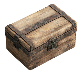 A wooden box with a metal clasp