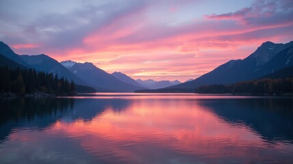 Obraz premium Peaceful Pond: Nature's Mirror at Dusk