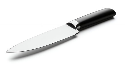 Chefs knife on white background for culinary and kitchen related concepts
