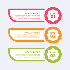 Three steps infographic with a lightbulb a checklist and gears.