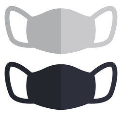 Medical face mask flat icon isolated on white background.