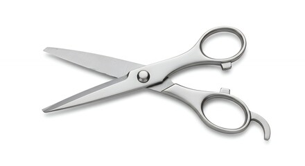Metal scissors isolated on white background