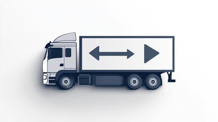 Delivery Truck with Directional Arrows