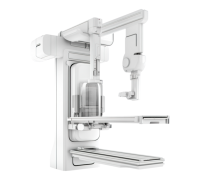 A white machine with a black handle and a white tube