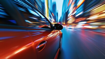 Night Drive: City Lights Blur in Motion