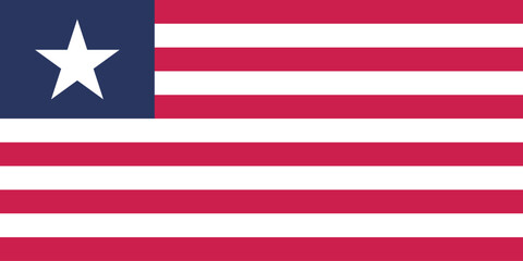 Illustration of the Flag of Liberia. Republic Liberia national flag.