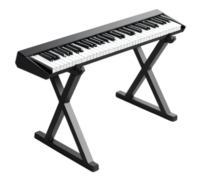 A black and white keyboard with white keys