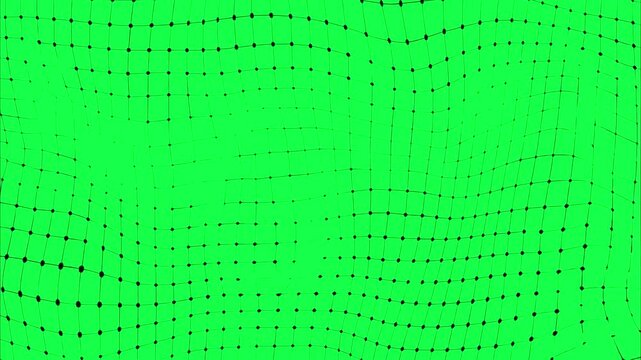 Abstract digital grid pattern animation, transparent 4K video, green screen