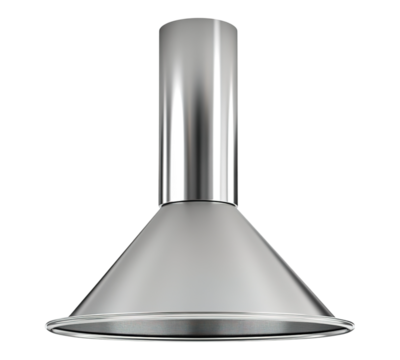 A silver vent with a cone shape