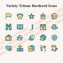Variety Tritone Bordered Icons