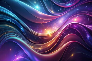Dynamic Abstract Digital Background Wavy, Luminous, and Colorful