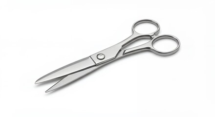 Obraz premium Metallic scissors isolated on white background