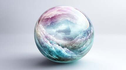 Colorful Sphere Showing Cloudscape Inside