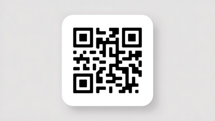 Simple Clean Qr Code On White Rounded Square For Mobile Scanning Technology To Access Information Data Encoding For Smartphones And Digital Devices
