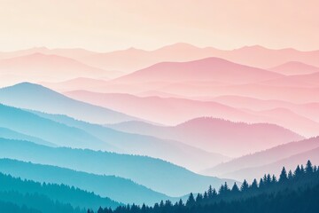 Obraz premium Serene Pastel Mountains Abstract Landscape Photography