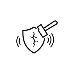 Shockproof outline icon vector isolated. Best Shockproof label vector for product design element. Durable label vector for product packaging design element.