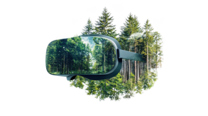 Experience Nature, Vr Headset Showcases Lush Forest Scenery and Outdoor Adventure