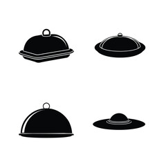  Food dish silhouette Icon Design vector illustration