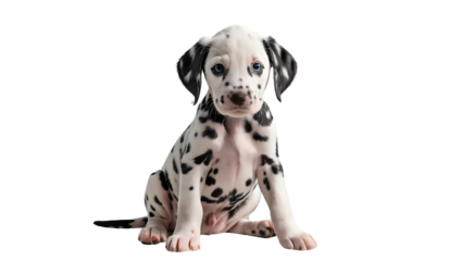 Adorable Dalmatian Puppy with Unique Spot Patterns and Blue Eyes