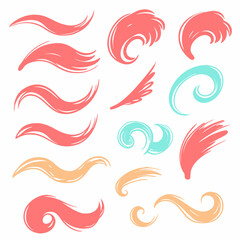 Fototapeta premium Set Of Creative Brush Strokes Vector Design Elements Illustration On White Background