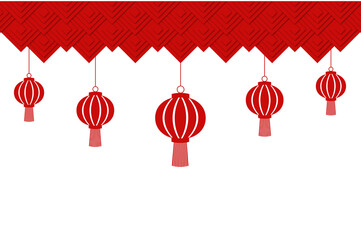Decorative Chinese lantern drawing. Chinese new year background vector illustration