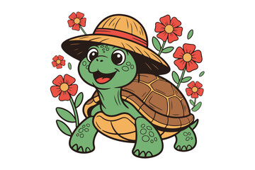 cute turtle silhouette vector