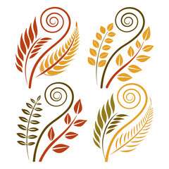 Obraz premium Autumn Themed Leaf Collection Vector Art In Golden And Brown Hues On White