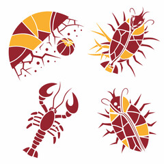 Basketball Team Logo Set With Sun And Geometric Elements Design