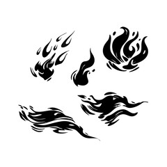 Phoenix Bird Rising With Fire Flames Vector Illustration For Logo Design