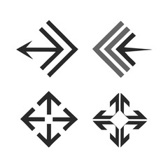 Abstract Arrow Symbols On Black Background Minimalist Vector Illustration