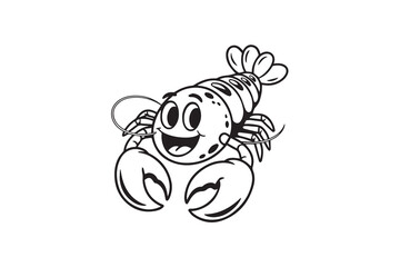 cartoon lobster silhouette vector