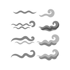 Stylized Water Wave Variations In Gray Tones Isolated On A Black Backdrop