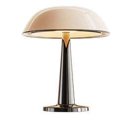 A lamp with a white base and a black top