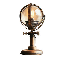 A vintage looking lamp with a globe on top
