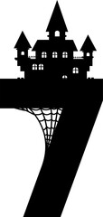 Halloween castle silhouette number 7