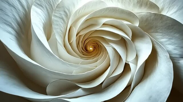 Detailed spiral white rose