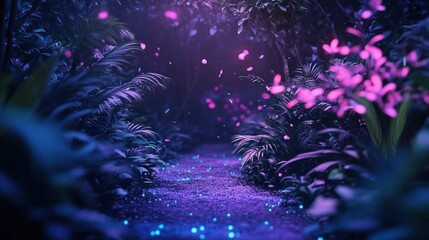 Fototapeta premium Magical Neon Jungle Path