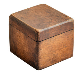 A wooden box with a brown finish