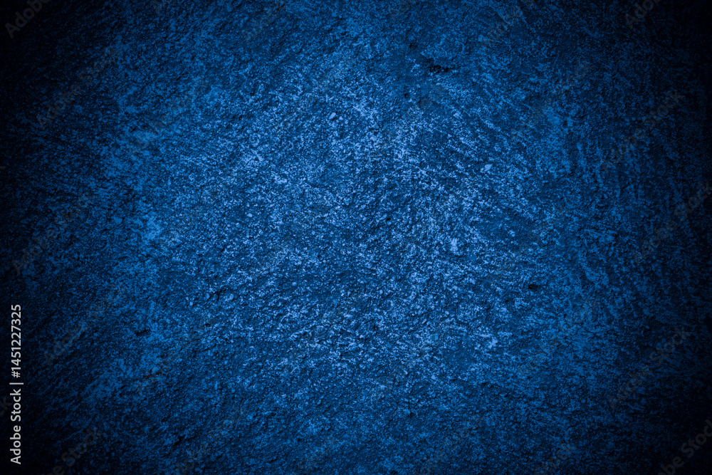 Aufkleber Old wall pattern texture cement blue dark abstract  blue color design are light with black gradient background.