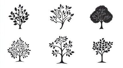 Silhouettes of Various Trees (5)