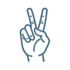 Fototapeta premium Minimalist Hand Peace Sign Vector Illustration