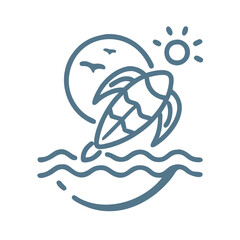 Minimalist Turtle Ocean Icon Graphic Illustration