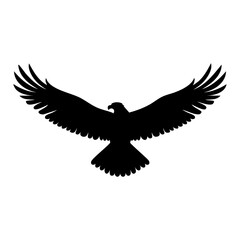 Obraz premium Bald eagle silhouette isolated on transparent background, Majestic bird vector png, Symbol of freedom and strength
