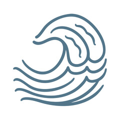 Minimalist Ocean Wave Line Art Illustration
