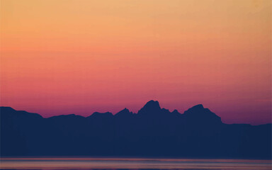 Sunset Gradient Landscape eps background