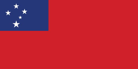 Illustration of the Flag of Samoa. Official Flag of Samoa.