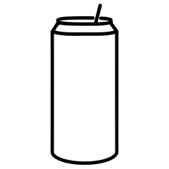 Minimalist Drink Can Icons with Clean Lines and Simple Vector Graphics