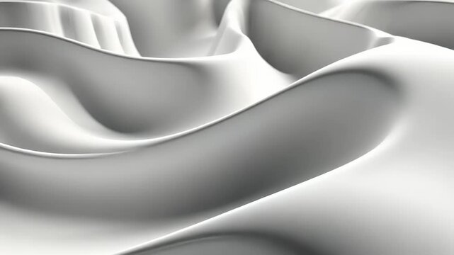 Abstract white 3D wavy shapes