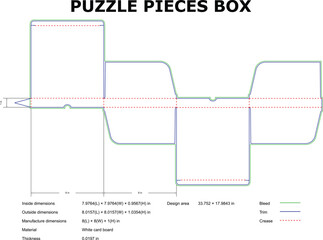 Puzzle Pieces Box Die Cut Template Packaging Design Vector Illustration