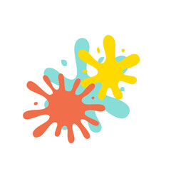 Obraz premium Ink splat or splash vector illustration. Colored splatters, graffiti spots and ink blots. Paintbrush splotches, ink drips or liquid blobs. Abstract dirty grunge splatter stains